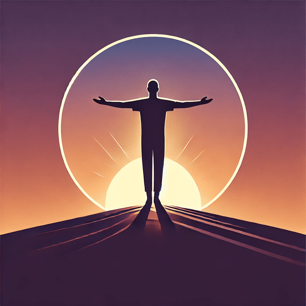 person figure inside a circle