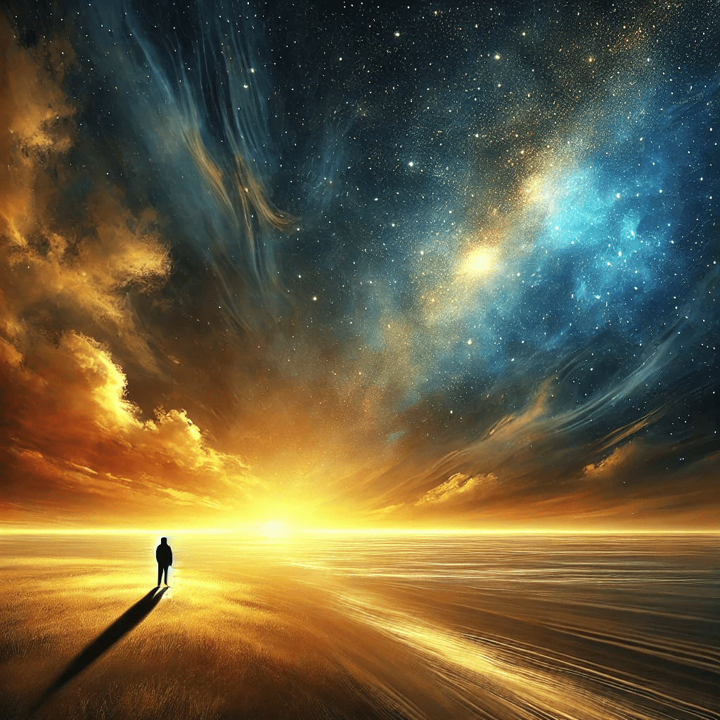 Person and colorful background
